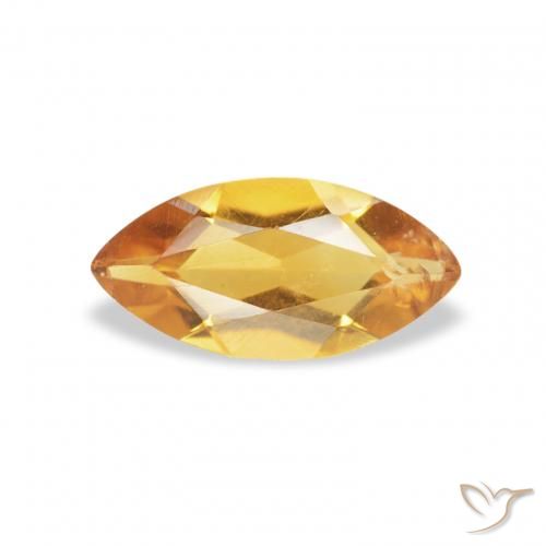 0.41ct 天然 金橙色 黄水晶, 榄尖形, VS