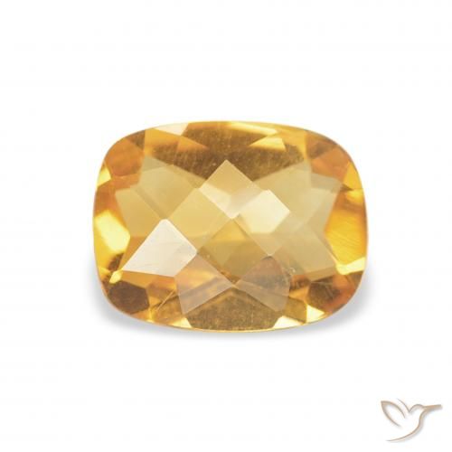 1.00ct 天然 Medium Light Orange-Gold 黄水晶, 软垫, VVS