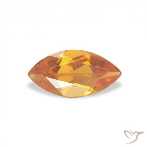0.44ct 天然 深橙金 黄水晶, 榄尖形, VVS