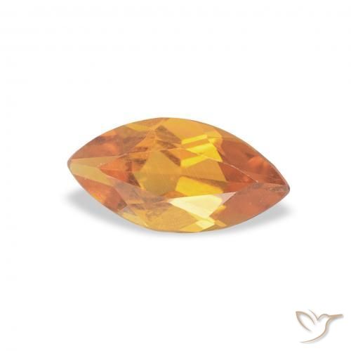 0.44克拉天然黄水晶，榄尖形，VVS