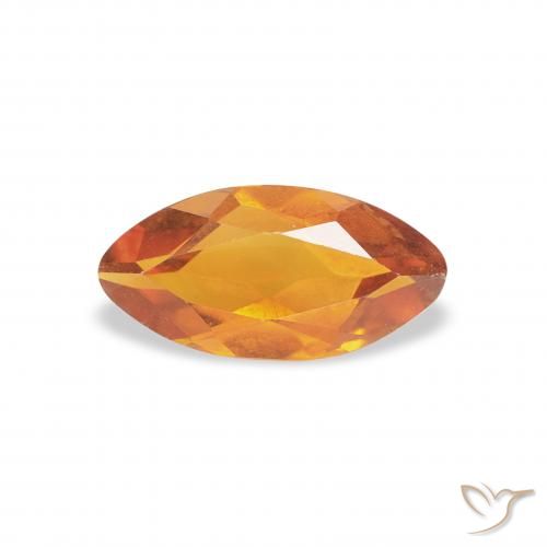 0.48ct 天然 深橙色-金色 黄水晶, 榄尖形, VVS-VS