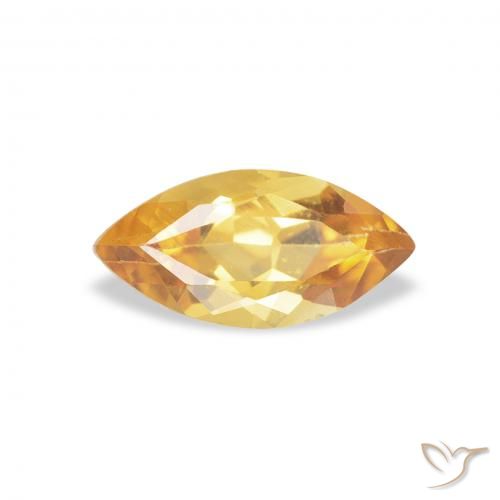 0.43ct 天然 Medium Light Orange-Gold 黄水晶, 榄尖形, VVS-VS