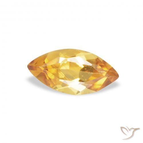 0.43克拉天然黄水晶，榄尖形，VVS-VS