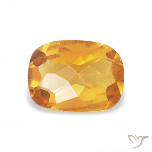 1.04ct 天然 深橙色-金色 黄水晶, 软垫, VVS
