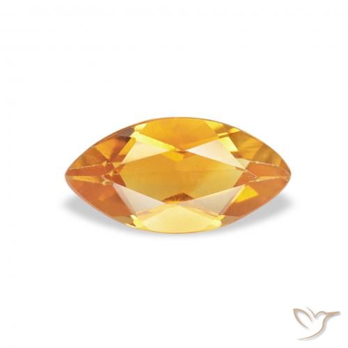 0.53ct 天然 橙金 黄水晶, 榄尖形, VS