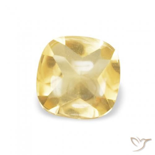 0.46克拉天然黄水晶，软垫，透明