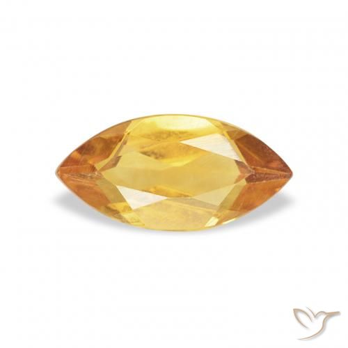 0.42ct 天然 橙金 黄水晶, 榄尖形, VS
