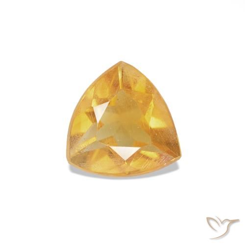 0.24ct 深金橙色 黄水晶, 胖三角形, VS