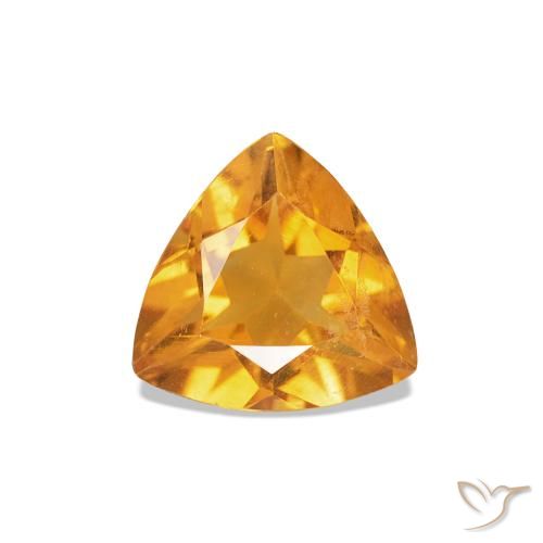 0.58ct 深橙金 黄水晶, 胖三角形, VVS-VS