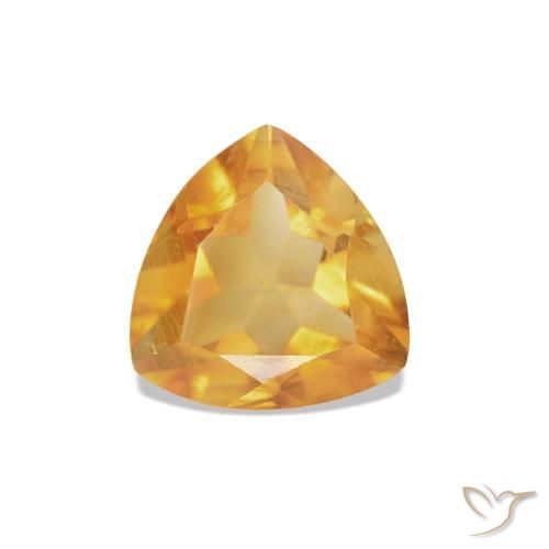 0.68ct Medium Light Orange-Gold 黄水晶, 胖三角形, VS