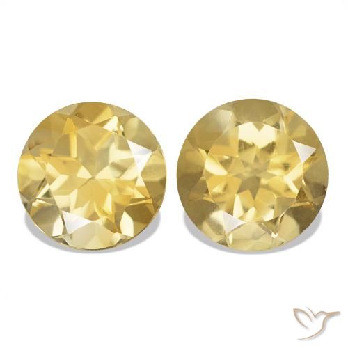 2.51ctw 浅金黄色 黄水晶 宝石, 圆形的, VVS-VS