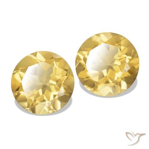 2.33克拉天然黄水晶，圆形切割，VS