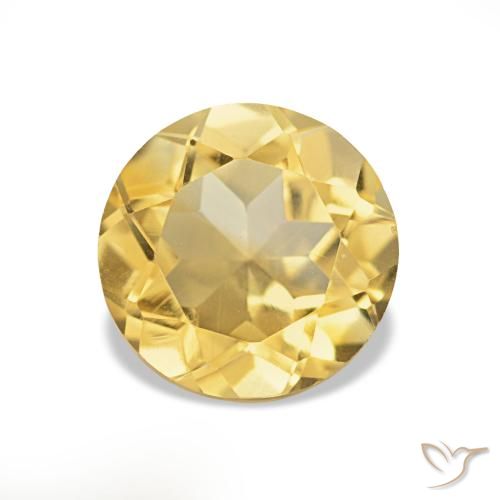1.27ct 浅金色 黄水晶, 圆形的, VS