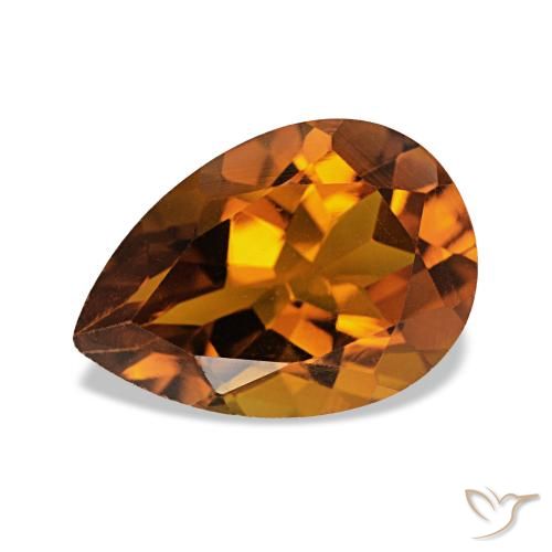 1.88ct Medium Dark-Orange 黄水晶 宝石, 梨形, VVS-VS