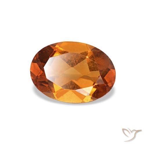 0.71克拉天然橙色黄水晶，椭圆形切割，7.1×5.1毫米，VVS-VS
