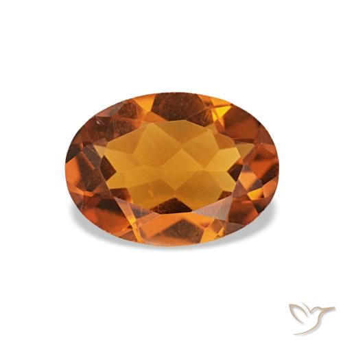 0.67克拉天然橙色黄水晶，椭圆形切割，7.1×5.1毫米，VVS-VS