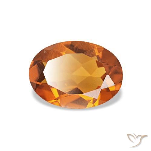 0.67克拉天然橙色黄水晶，椭圆形切割，7.1×5.1毫米，VVS-VS