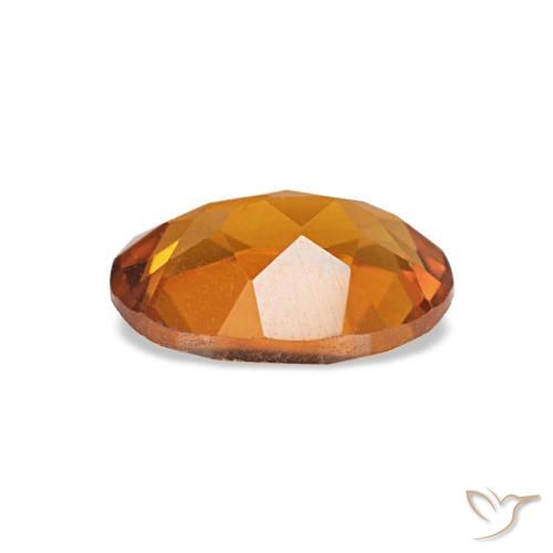 0.67克拉天然橙色黄水晶，椭圆形切割，7.1×5.1毫米，VVS-VS