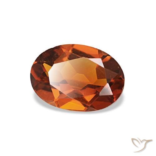 0.60克拉天然橙色黄水晶，椭圆形切割，6.9×4.9毫米，VVS-VS