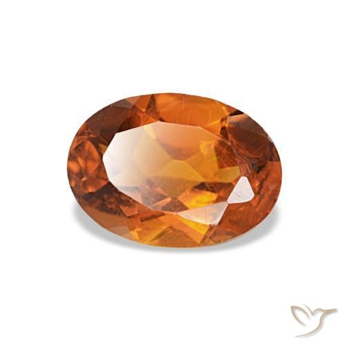 0.71克拉天然橙色黄水晶，椭圆形切割，7.1×5.1毫米，VVS-VS