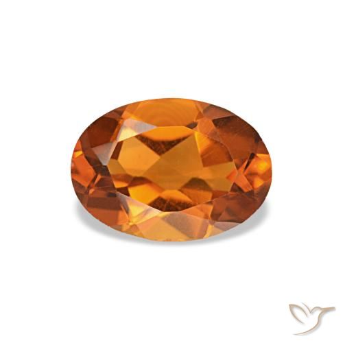 0.72克拉橙色 黄水晶, 椭圆形, VVS-VS