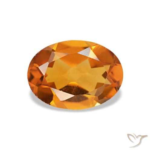 0.72克拉天然橙色黄水晶，椭圆形切割，7.2×5.2毫米，VVS-VS
