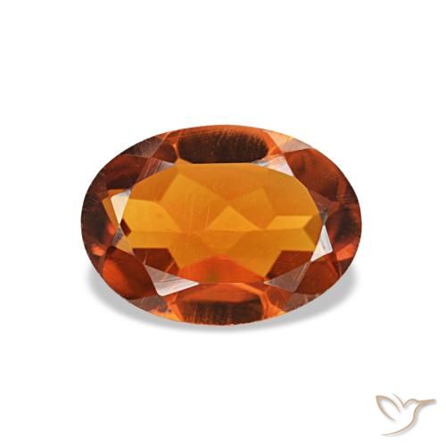 0.73克拉天然橙色黄水晶，椭圆形切割，7.1×5.1毫米，VVS-VS