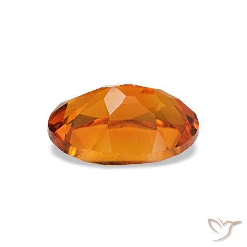 0.71克拉天然橙色黄水晶，椭圆形切割，7×5毫米，VVS-VS