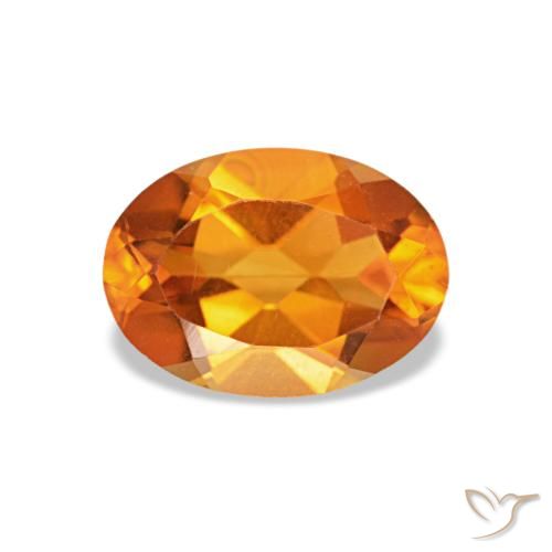 0.73克拉橙色 黄水晶, 椭圆形, VVS-VS
