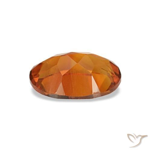 0.63克拉天然橙色黄水晶，椭圆形切割，7×4.9毫米，VVS-VS