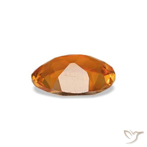 0.60克拉天然橙色黄水晶，椭圆形切割，6.9×5毫米，VVS-VS