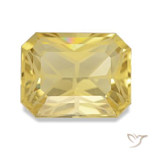 3.56克拉天然黄色黄水晶，祖母绿式切割，10.7×8.3毫米，VVS
