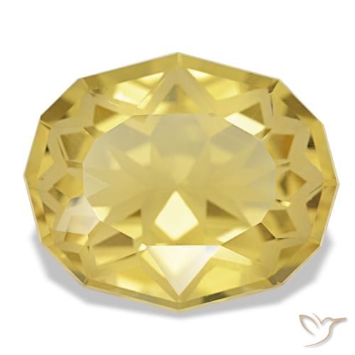 9.03克拉天然黄色黄水晶，椭圆形切割，15.9×13.2毫米，VVS