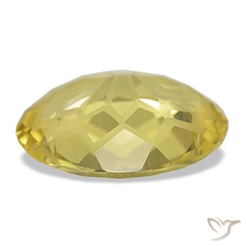 4.66克拉天然黄色黄水晶，椭圆形切割，13.5×11.2毫米，VVS