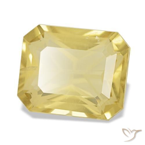 4.19克拉天然黄色黄水晶，祖母绿式切割，11.5×9.5毫米，VVS-VS