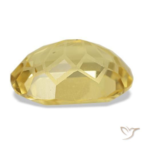 4.83克拉天然黄色黄水晶，椭圆形切割，13.4×9.8毫米，VS