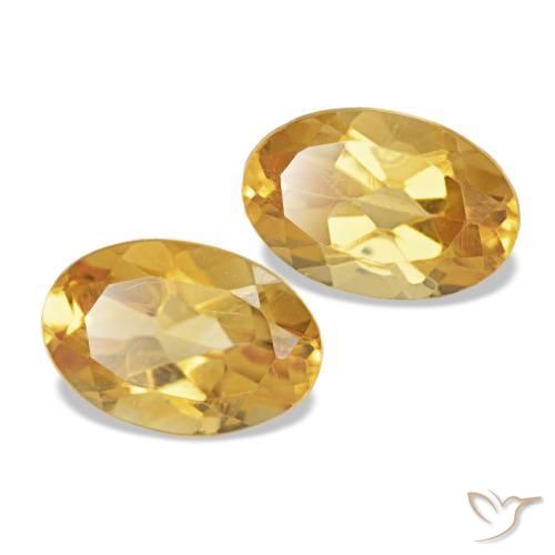 0.81天然金色黄水晶，椭圆形切割，6.1×4.1毫米，VS