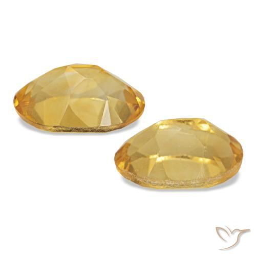 0.81天然金色黄水晶，椭圆形切割，6.1×4.1毫米，VS