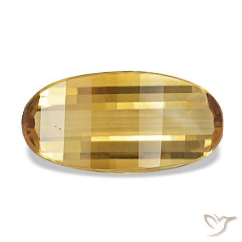 2.18克拉天然金色黄水晶，椭圆形切割，13.9×7毫米，VVS