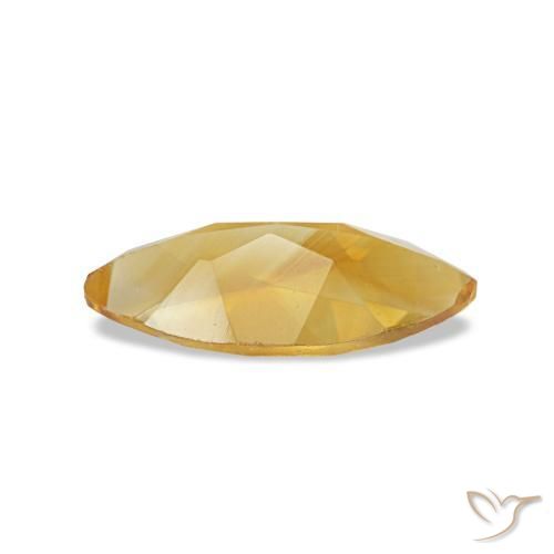 0.44克拉天然金色黄水晶，马眼形，8×3.9毫米，VS