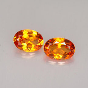 天然橙色单斜硅镁石，椭圆形切割，5.8×4.2毫米，VS