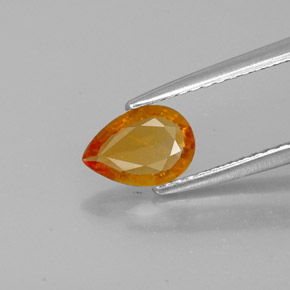 0.55克拉天然橙色单斜硅镁石，梨形，7.3×5.2毫米，SI