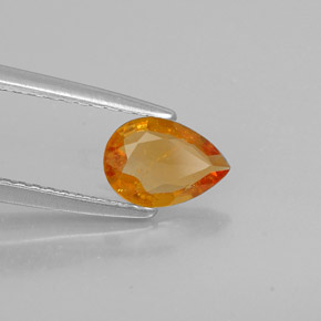 0.55克拉天然橙色单斜硅镁石，梨形，7.3×5.2毫米，SI