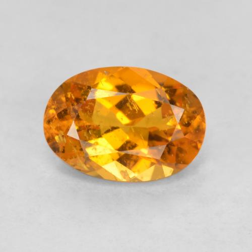 0.85克拉天然橙色单斜硅镁石，椭圆形切割，7.2×5.1毫米，SI-I1