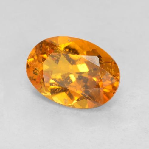 0.85克拉天然橙色单斜硅镁石，椭圆形切割，7.2×5.1毫米，SI-I1