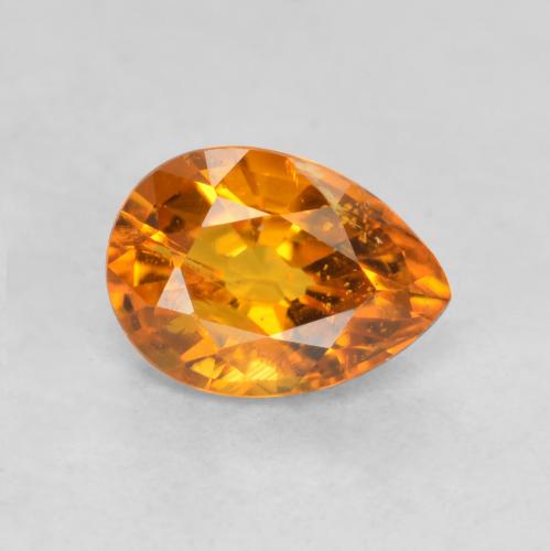 0.71克拉天然橙色单斜硅镁石，梨形，6.7×4.8毫米，SI-I1