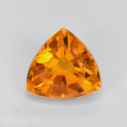 0.59克拉天然橙色单斜硅镁石，三角形，5.3×5.1毫米，VS