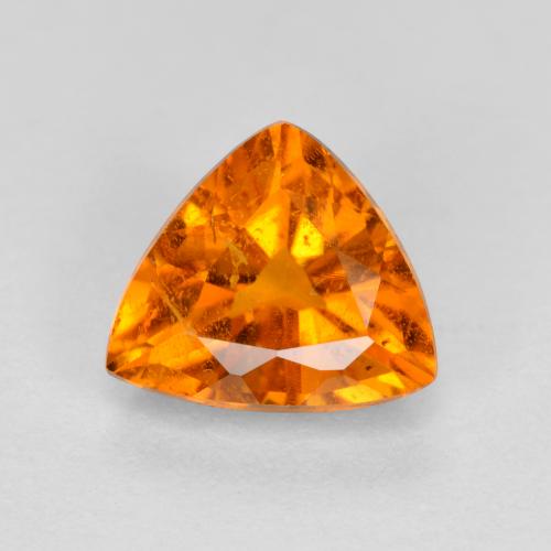 0.87克拉天然橙色单斜硅镁石，三角形，6.5×5.7毫米，SI