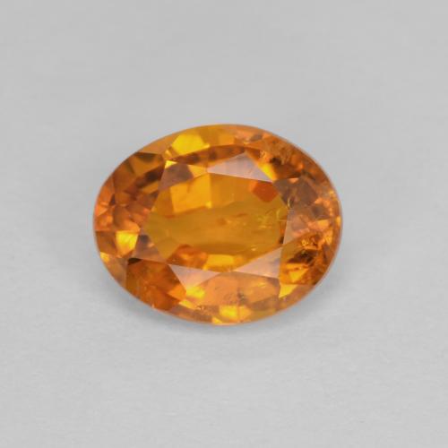 0.91克拉天然橙色单斜硅镁石，椭圆形切割，6.9×5.6毫米，SI
