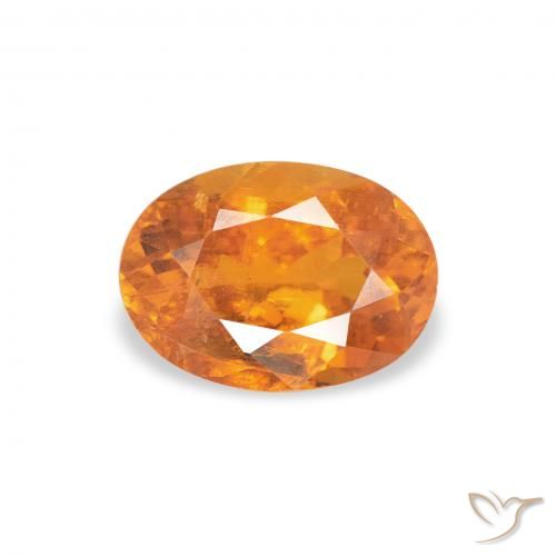 0.86ct 天然 亮橙色 斜硅镁石, 椭圆形, SI-I1